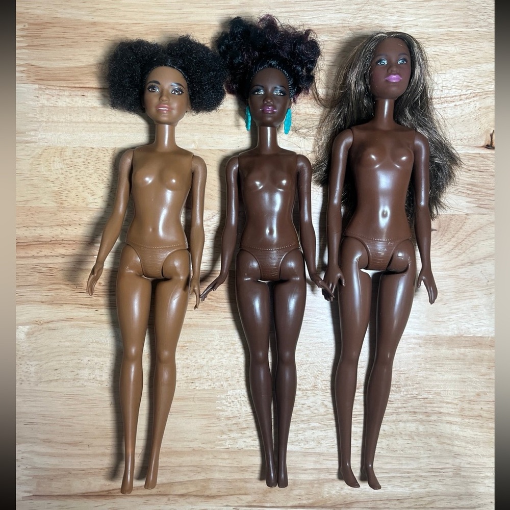 2015 African American Barbie Fashionista Dolls Lot of Three